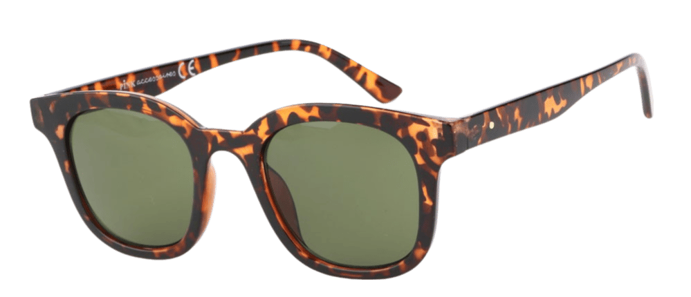 Sonnenbrille, braun mit Leopardenprint