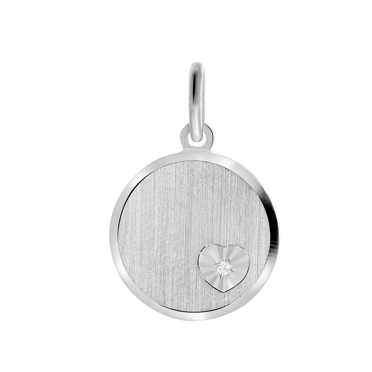 Zilveren hanger rond S met zirkonia