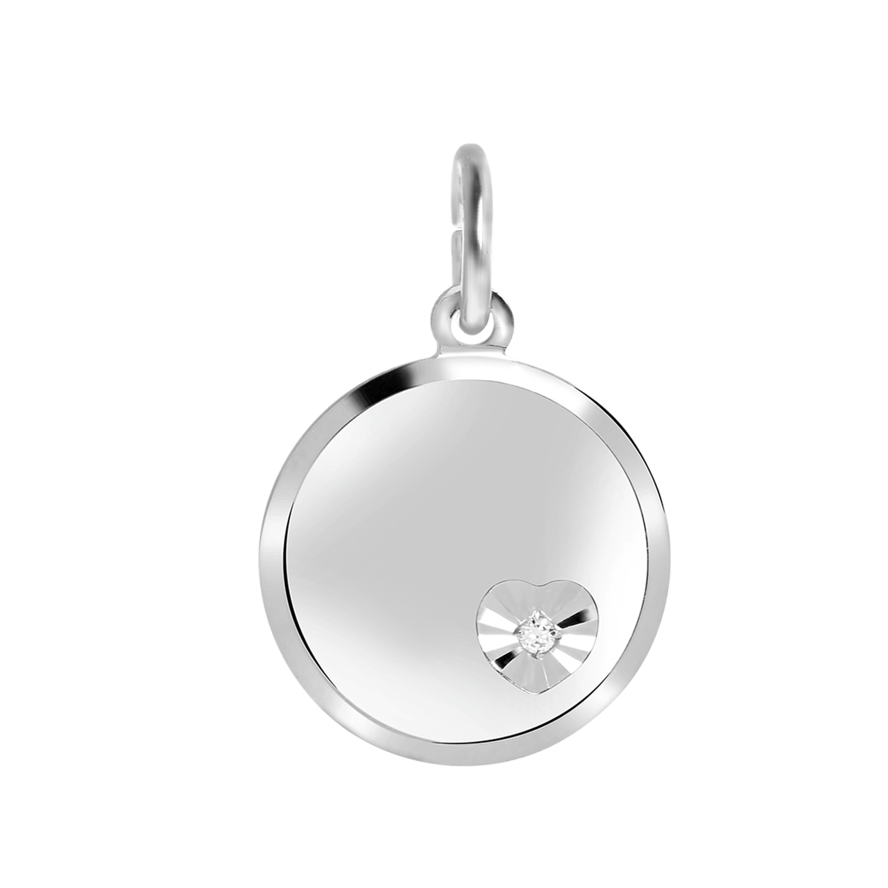 Zilveren hanger rond S met zirkonia