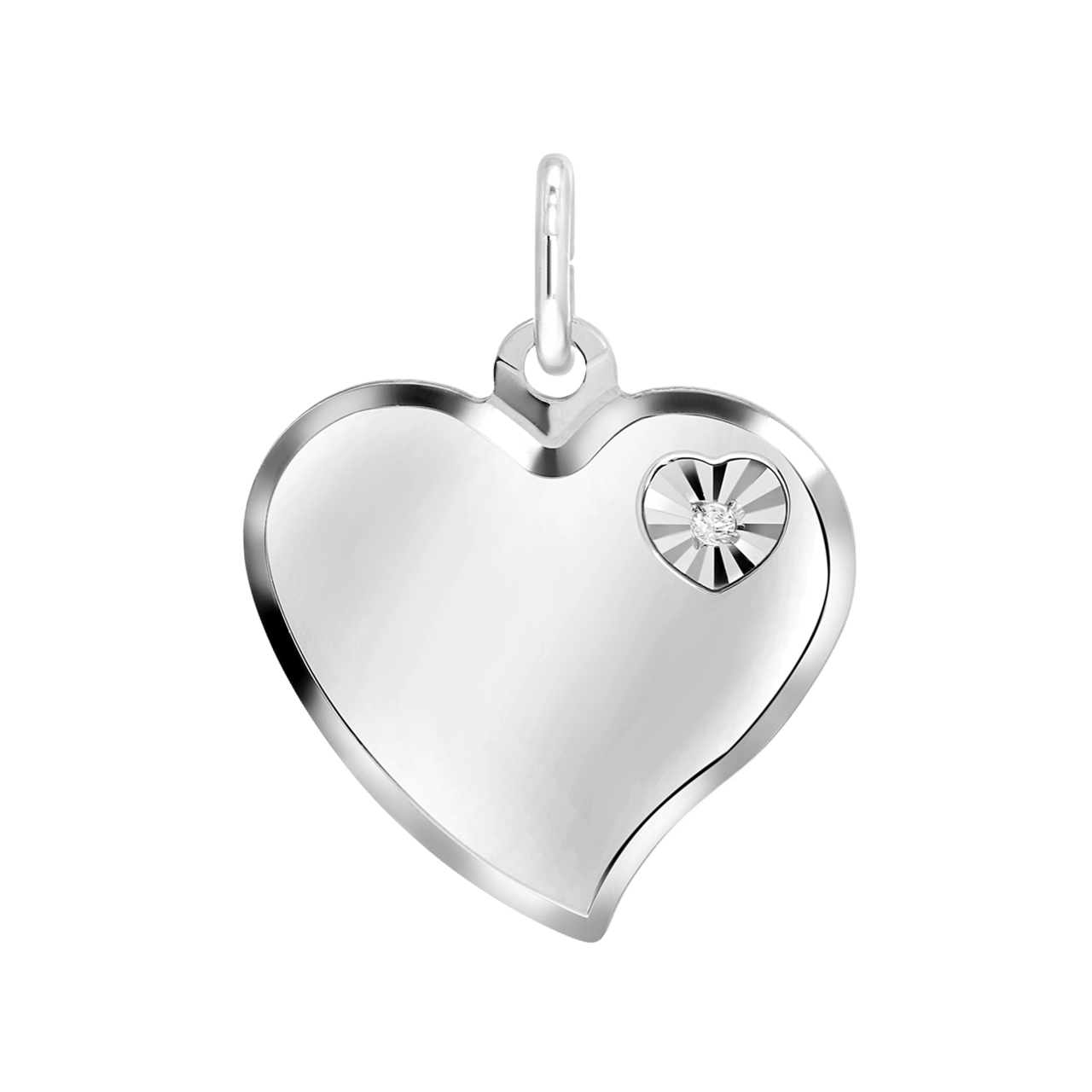 Zilveren hanger hart