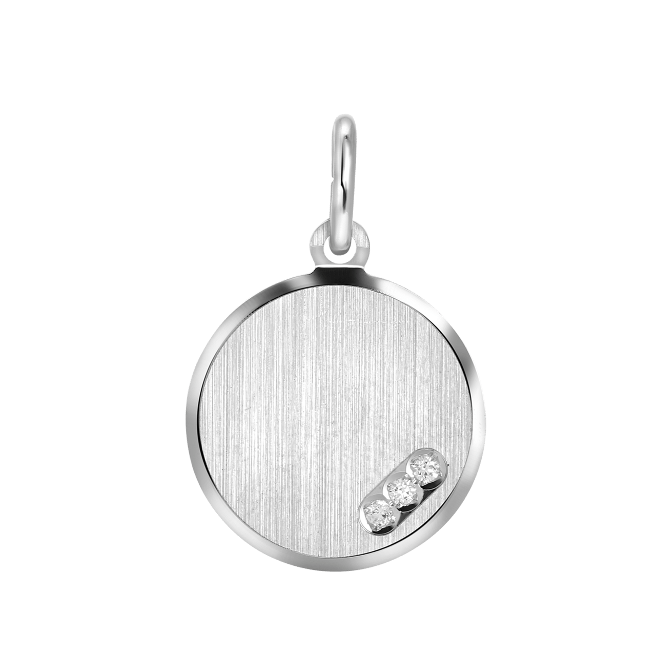 Zilveren hanger rond S met zirkonia