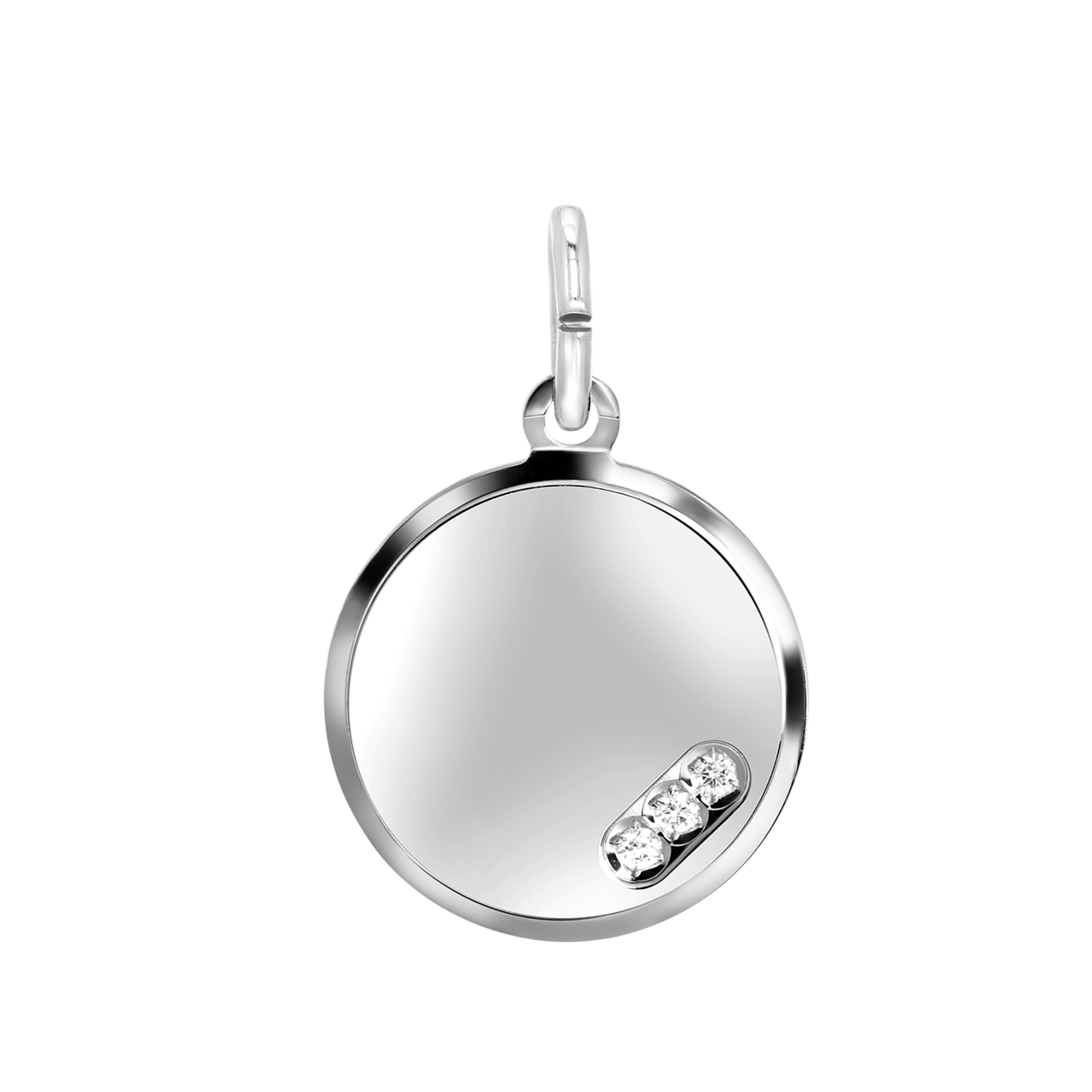 Zilveren hanger rond S met zirkonia