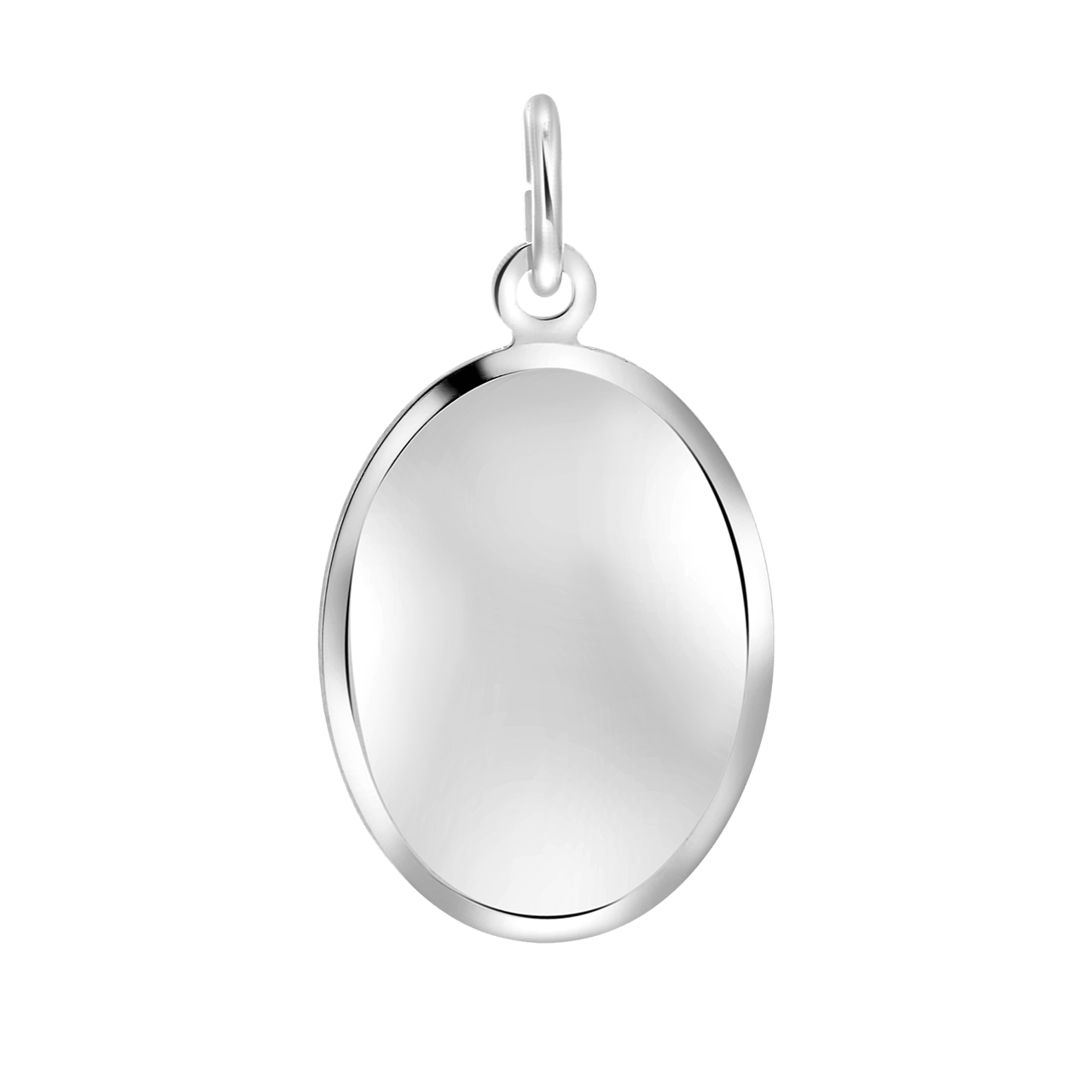 Zilveren hanger ovaal