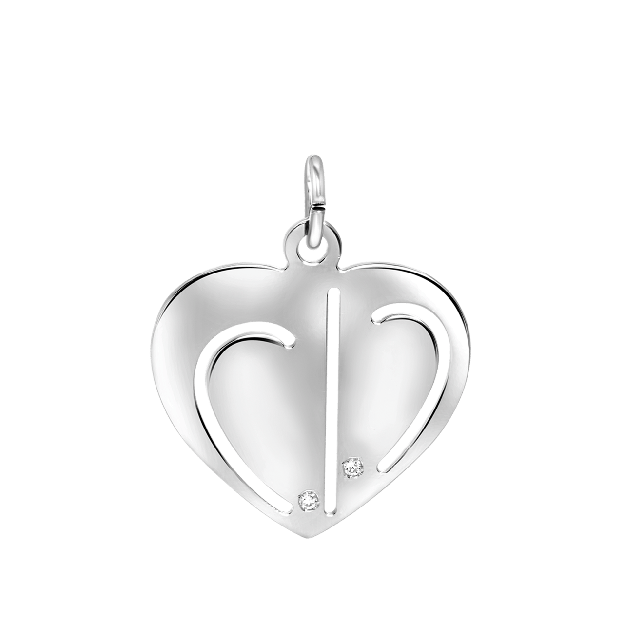 Zilveren hanger hart met zirkonia
