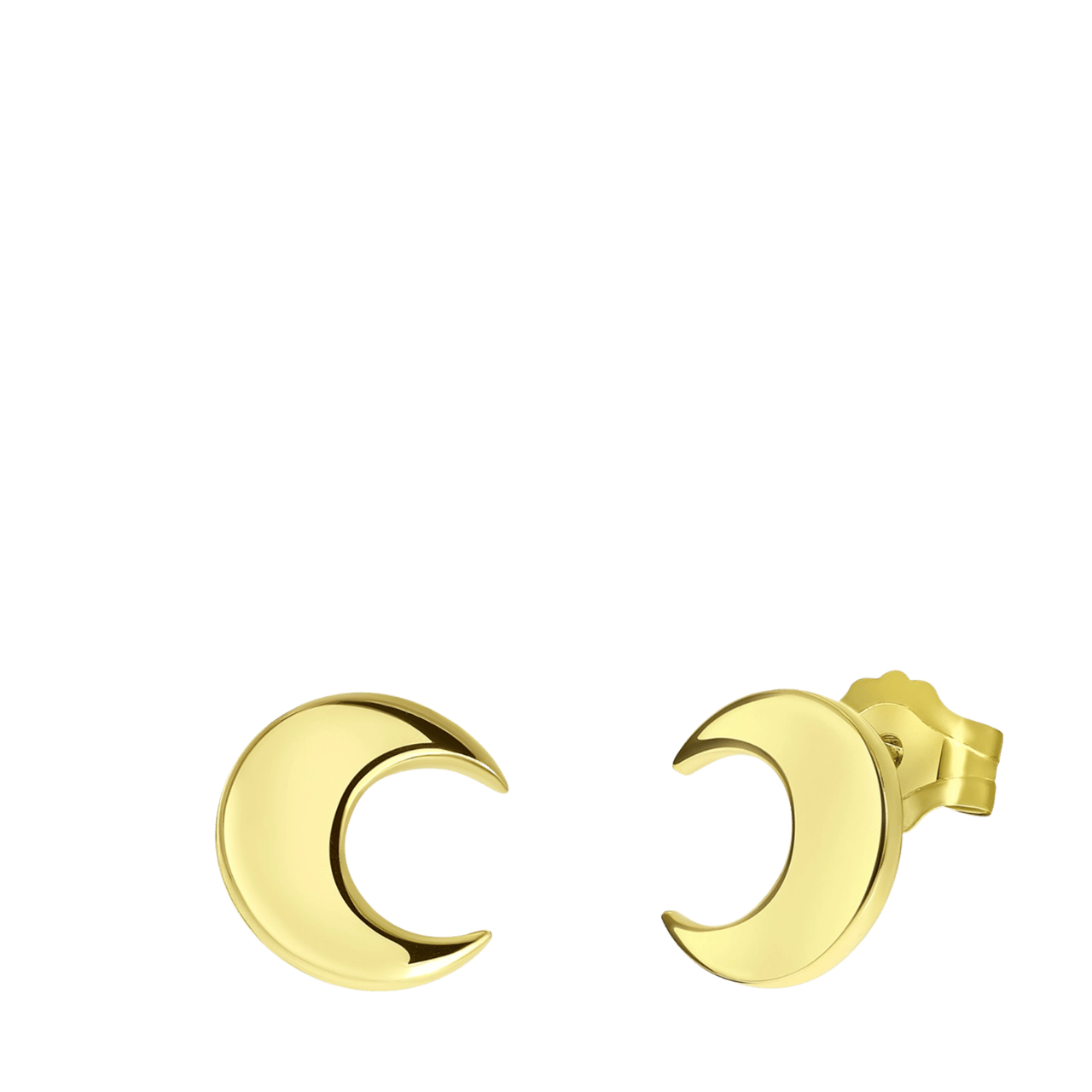 Zilveren oorbellen goldplated galaxy maan