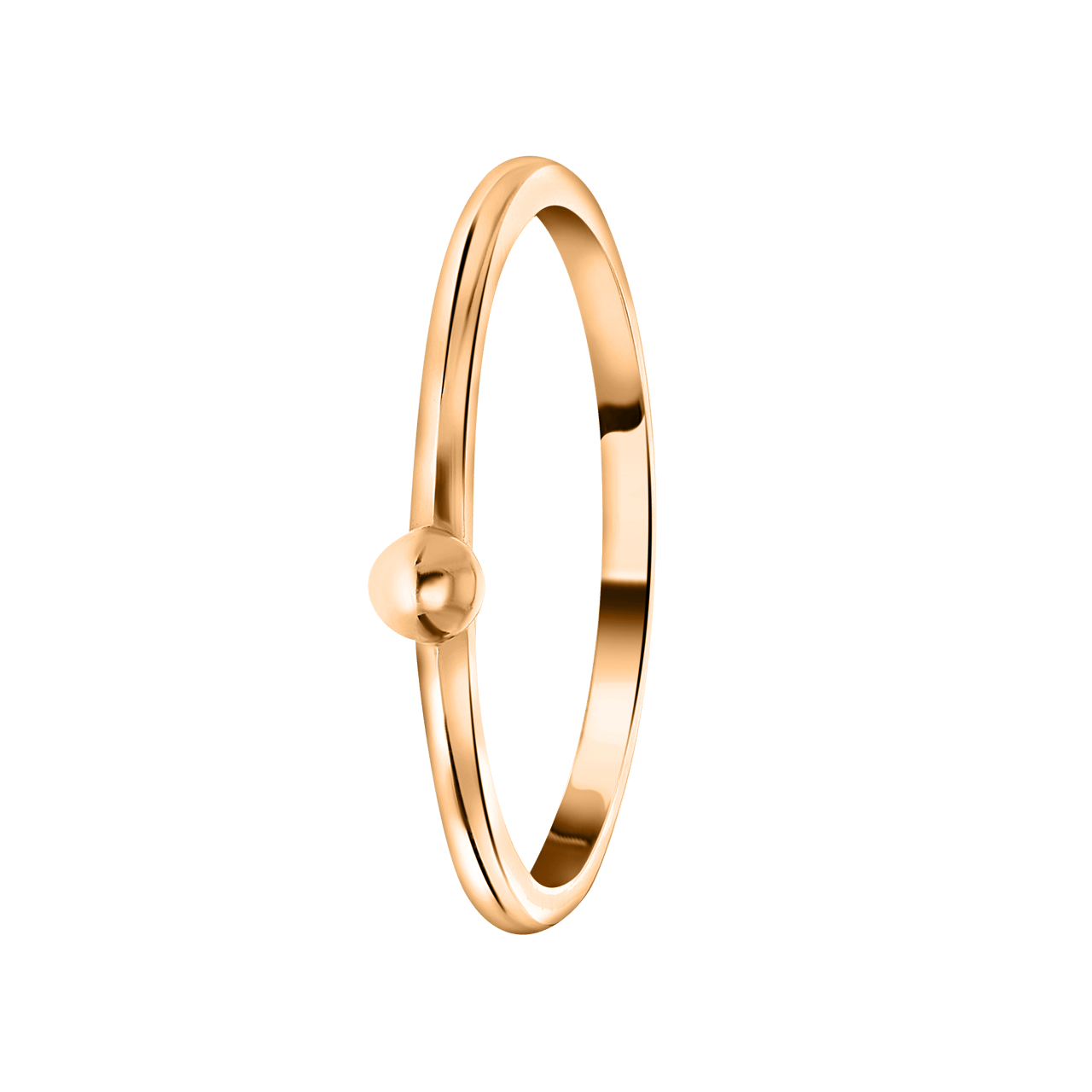 Zilveren ring roseplated bal 3mm