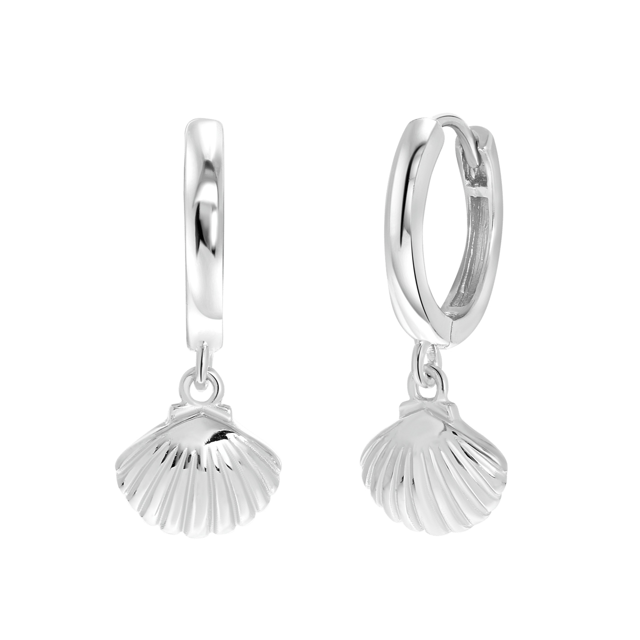 Zilveren oorbellen schelp