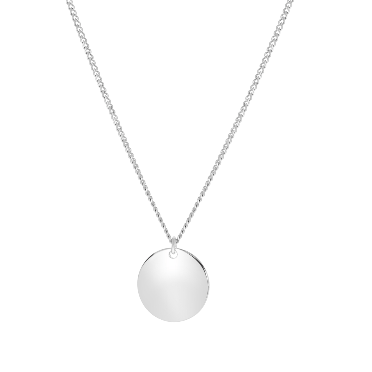 Halskette & Anhänger, 925 Silber, Gravurscheibe