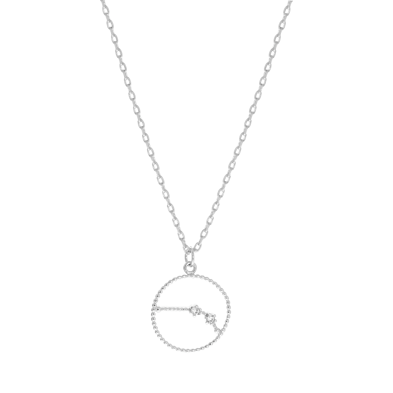 Bijoux zilverkleurige ketting met hanger sterrenbeeld Ram voor dames