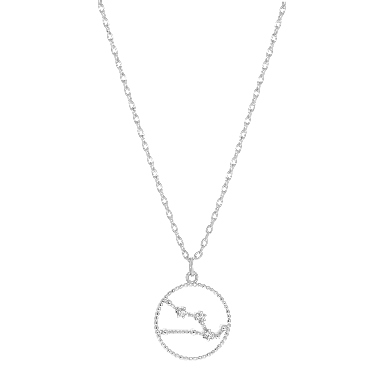 Zilverkleurige byoux ketting sterrenbeeld stier