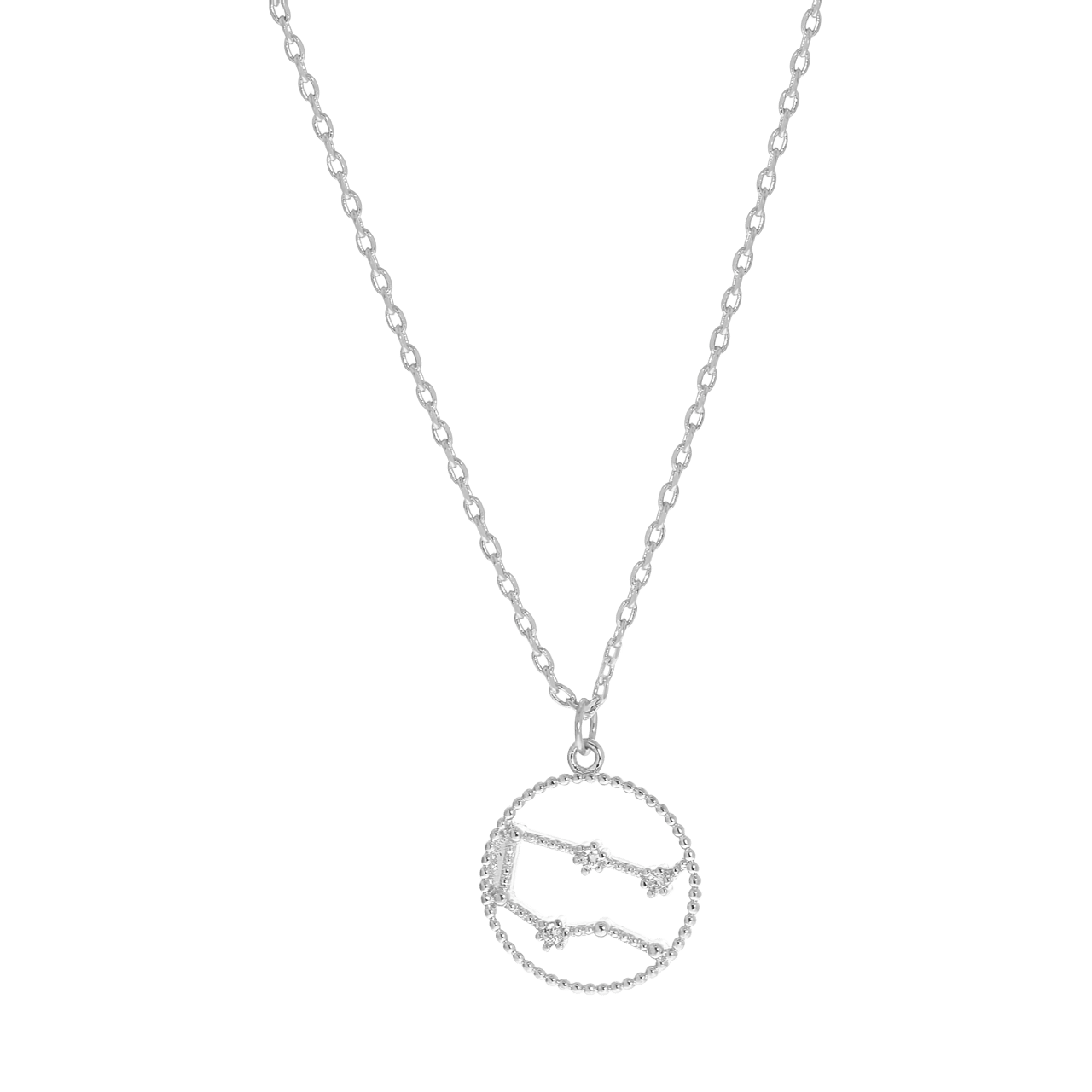Zilverkleurige byoux ketting sterrenbeeld tweeling