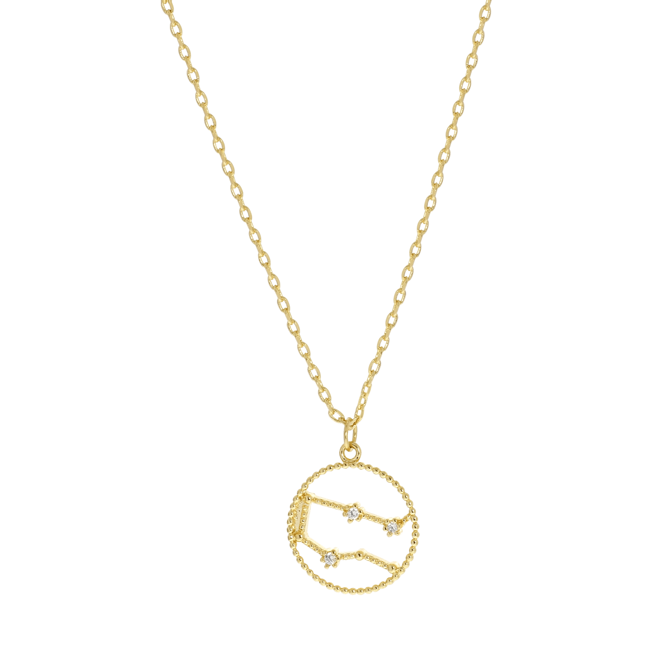 Goudkleurige byoux ketting sterrenbeeld tweeling