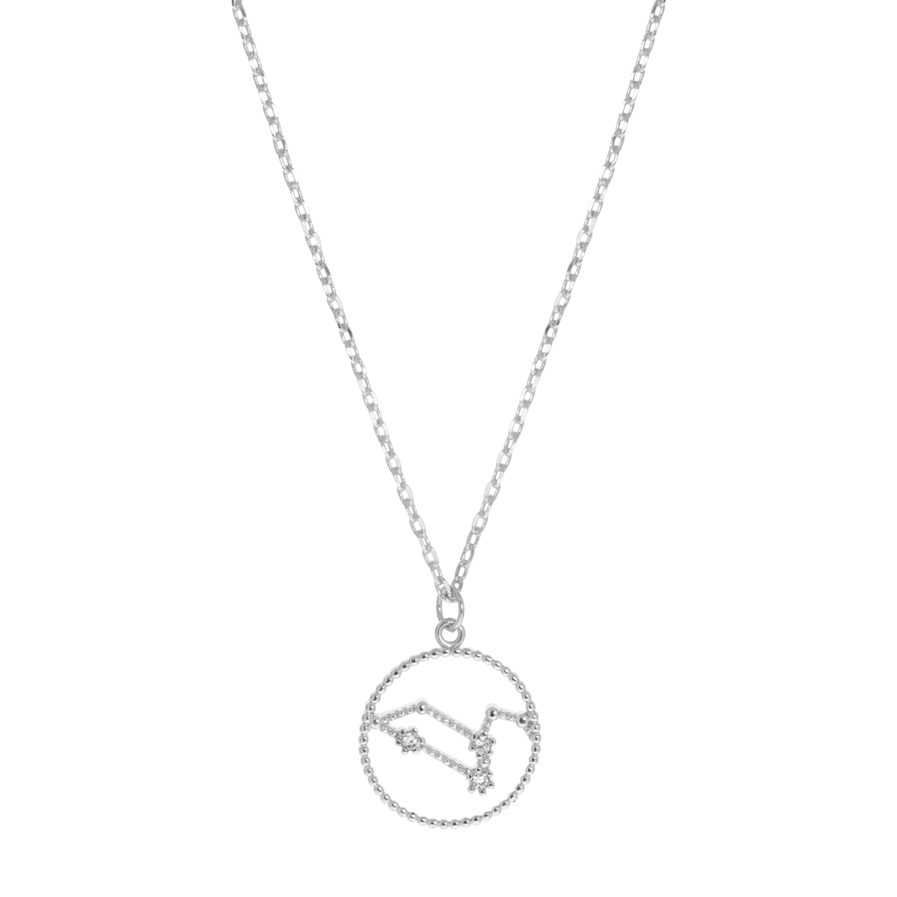 Zilverkleurige byoux ketting sterrenbeeld leeuw