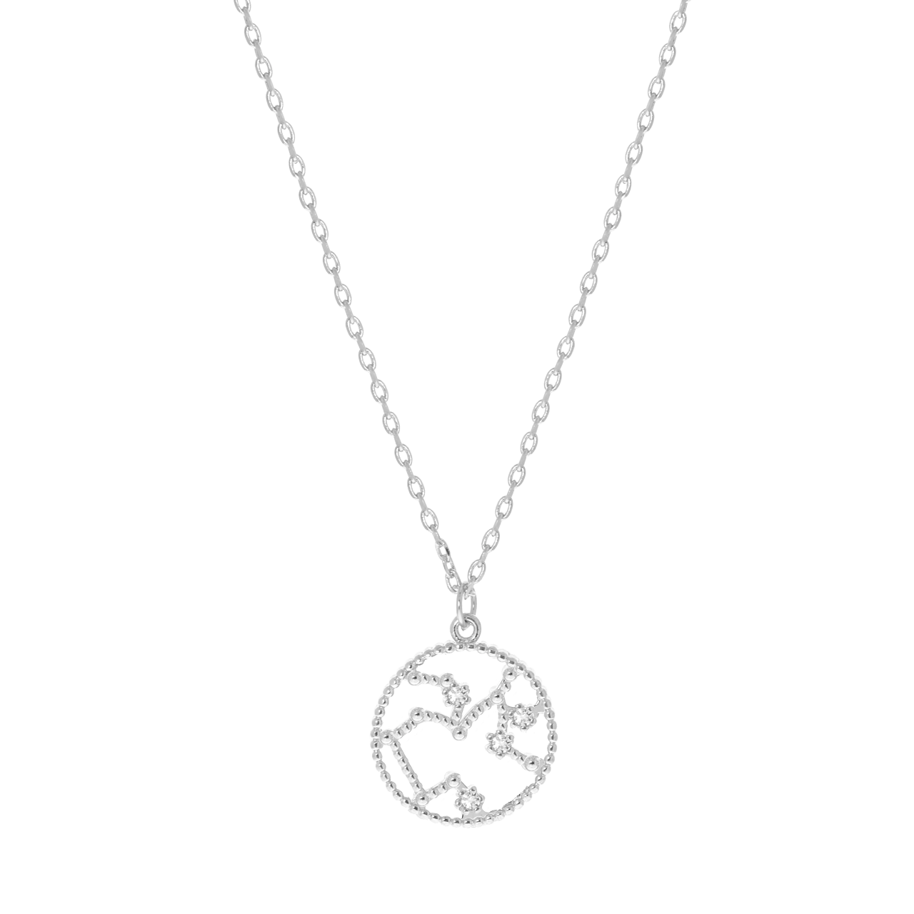 Bijoux zilverkleurige ketting met hanger sterrenbeeld Boogschutter voor dames