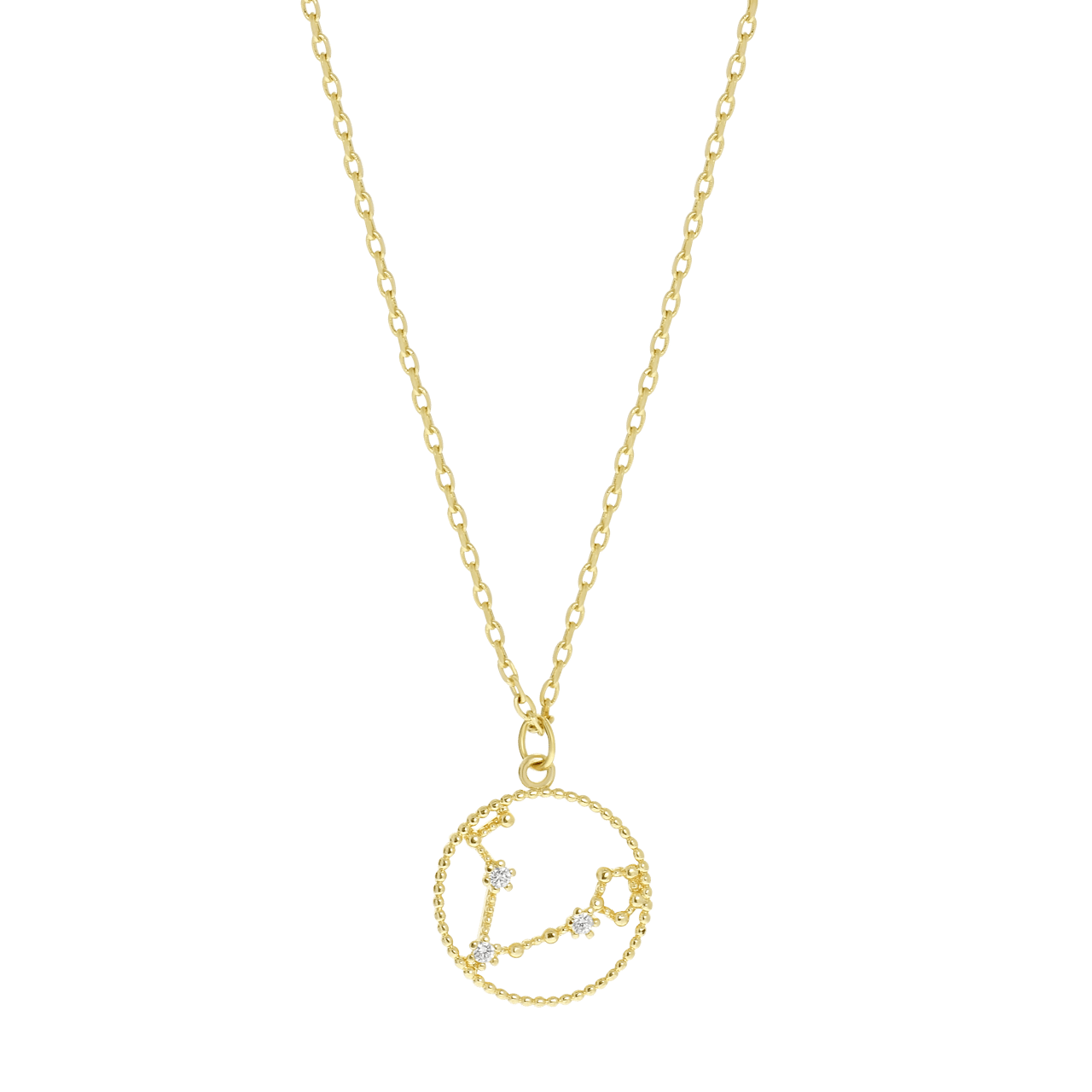 Bijoux goudkleurige ketting met hanger sterrenbeeld Vissen voor dames