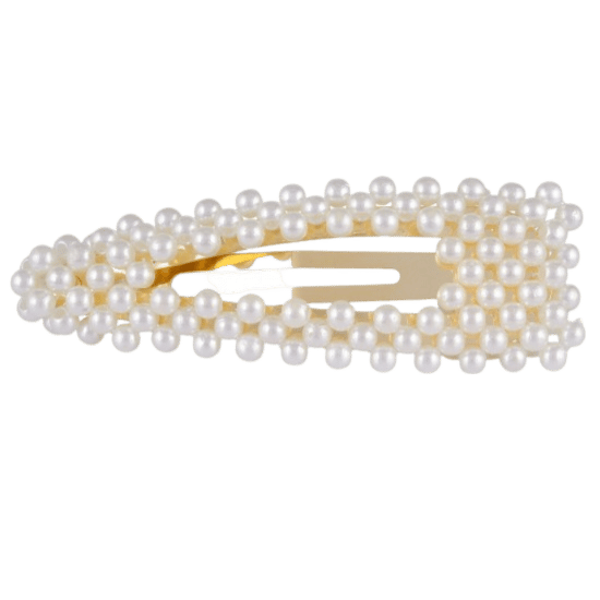 Goudkleurige haarclip met parels triangle
