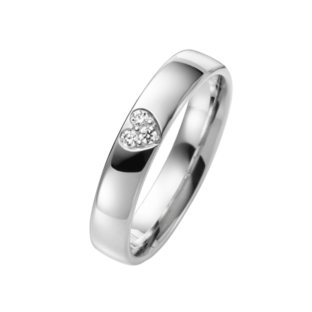 Trauring mit Diamant, 585 Weißgold, "Duizendschoon" H93W
