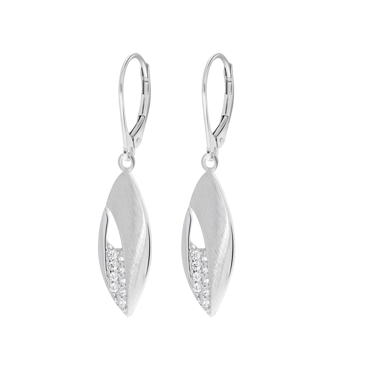 Silberner Ohrring mit Zirkonia