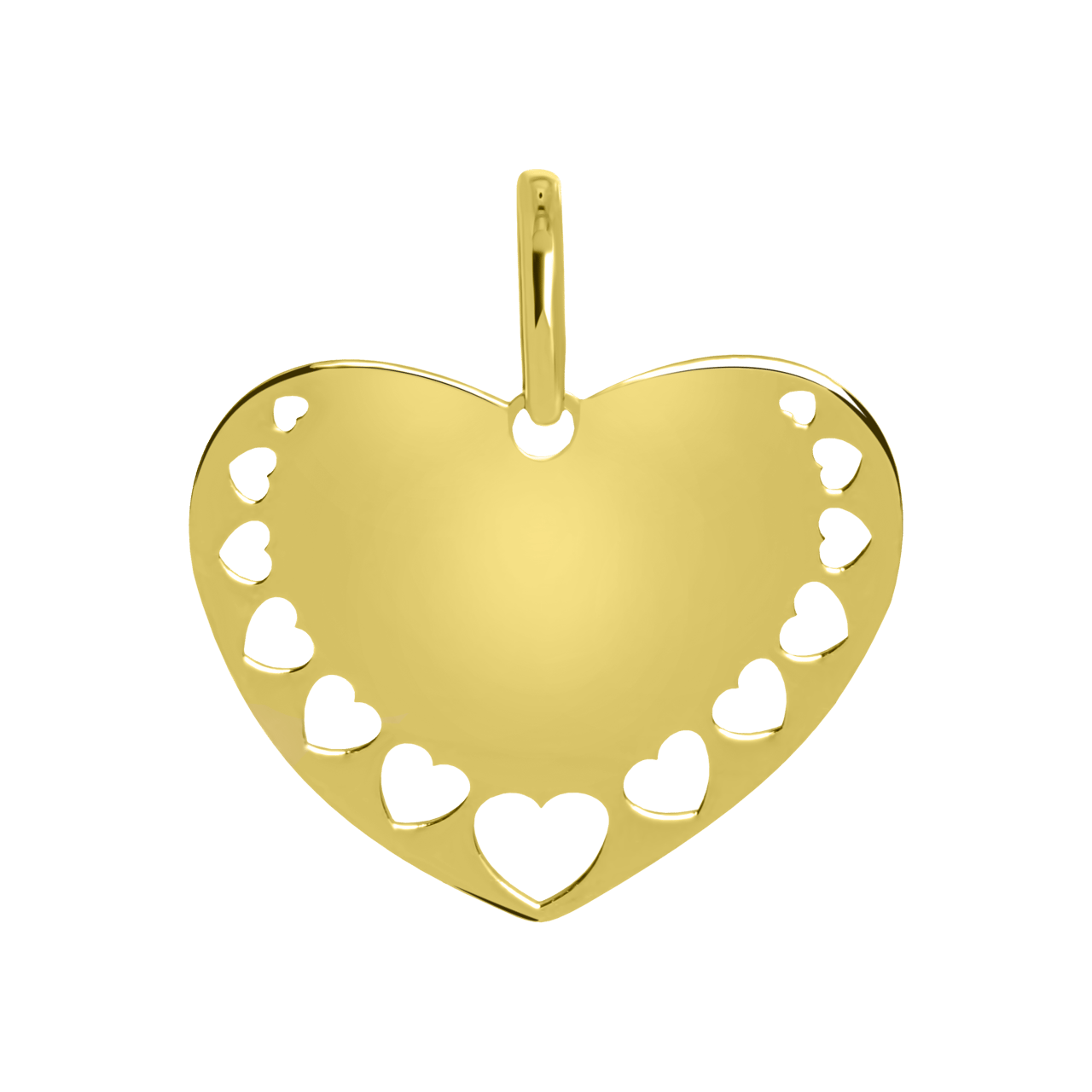 9 karaat hanger hart met opengewerkte hartjes
