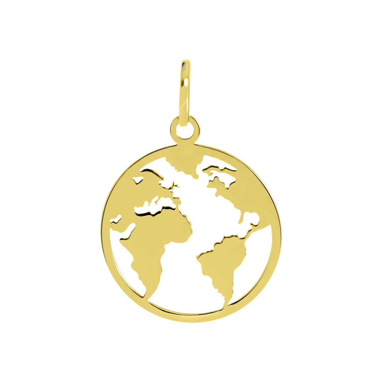 Weltkarten-Anhänger, 375 Gold