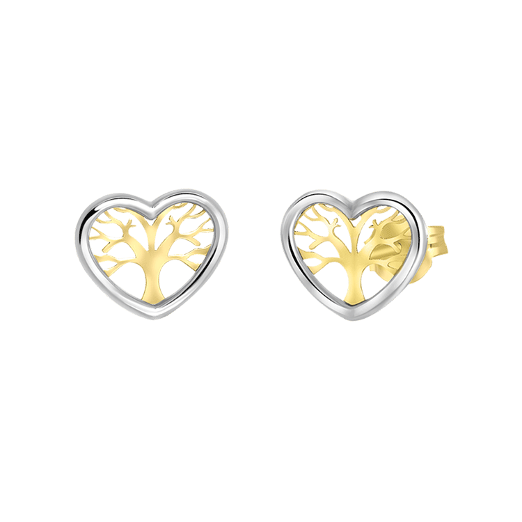 9 karaat oorknoppen hart levensboom voor dames