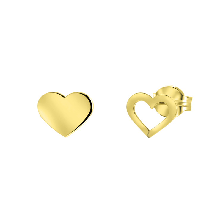 Ohrringe, 375 Gold, Herz, offen/flächig