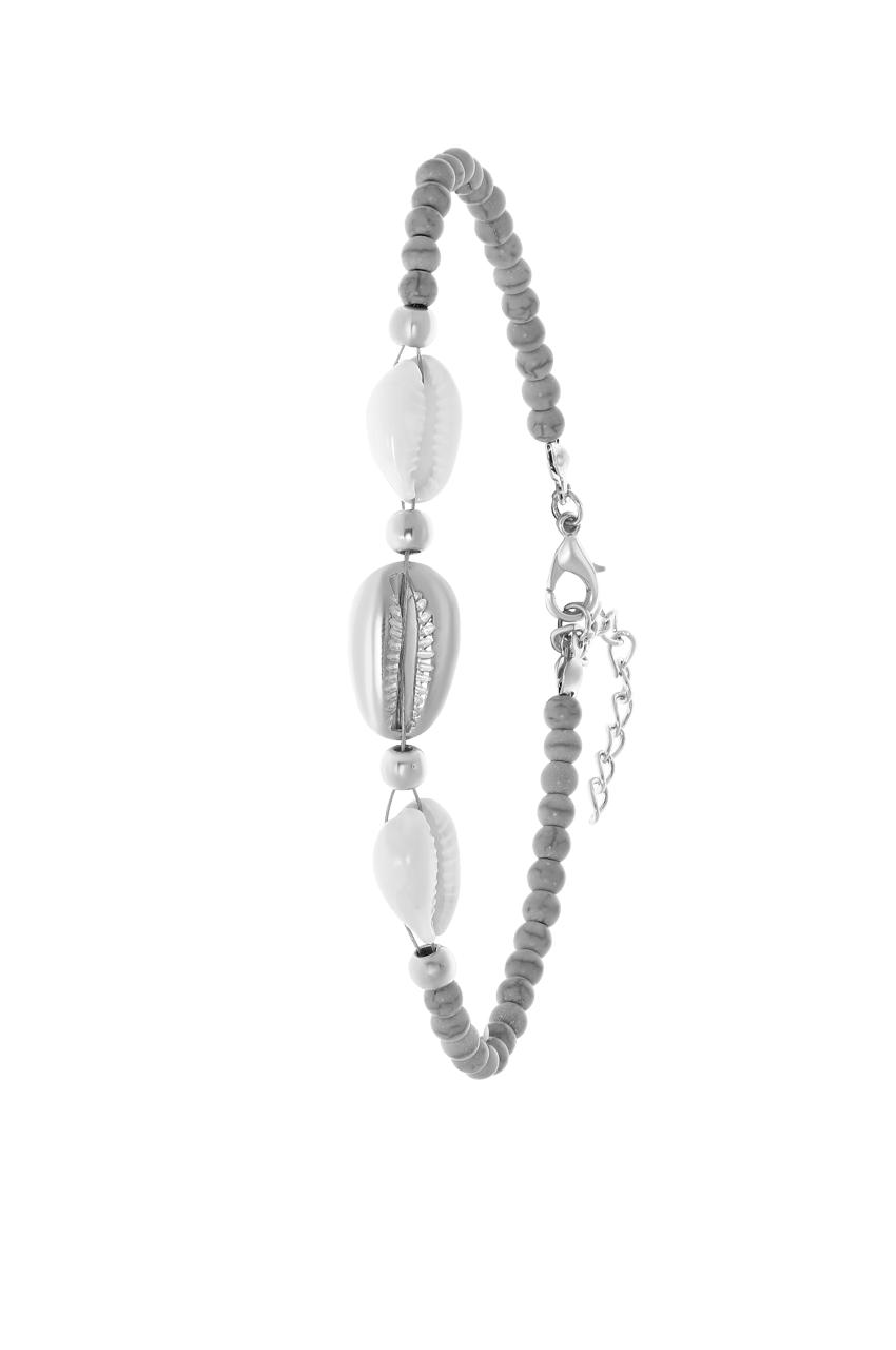 Bijoux zilverkleurige enkelband met plating voor dames