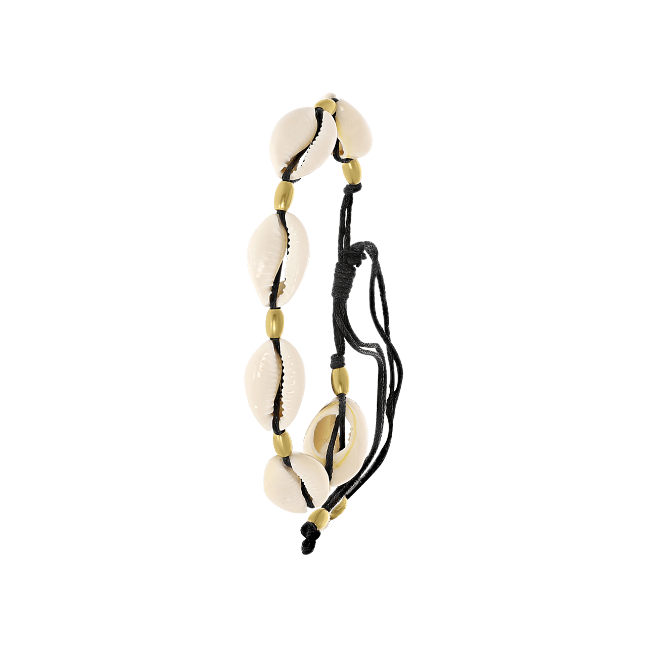 Goldfarbenes Fußkettchen mit Muscheln, längenverstellbar
