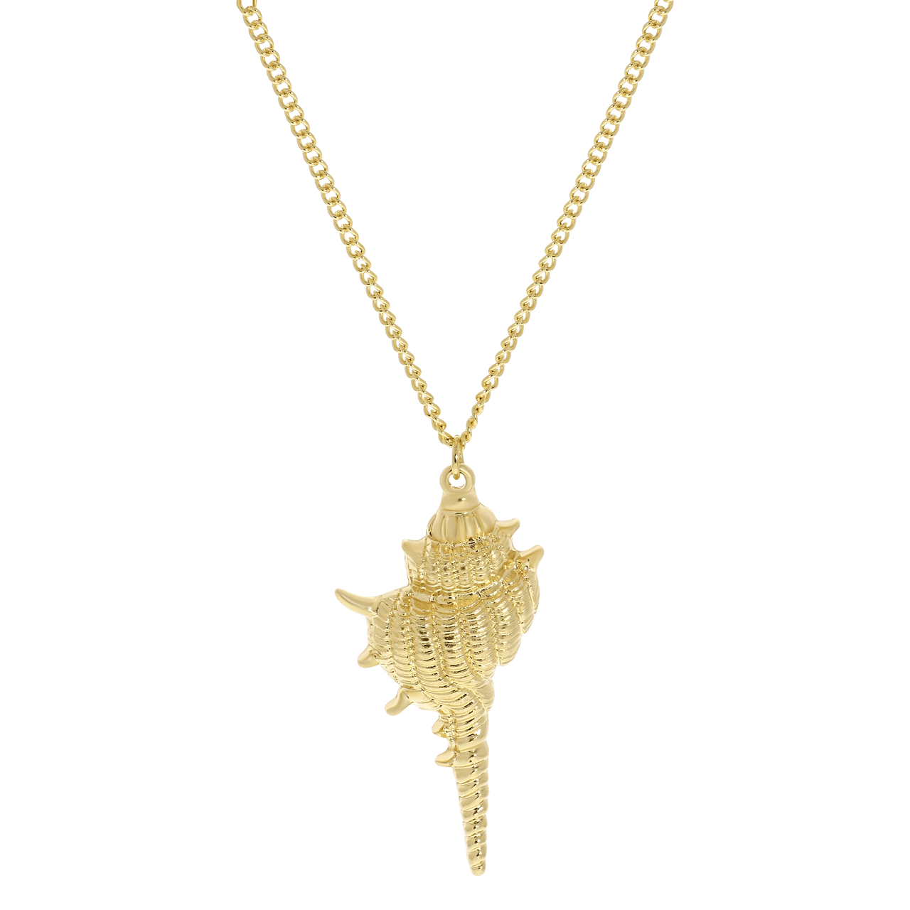 Goudkleurige byoux ketting met hanger schelp