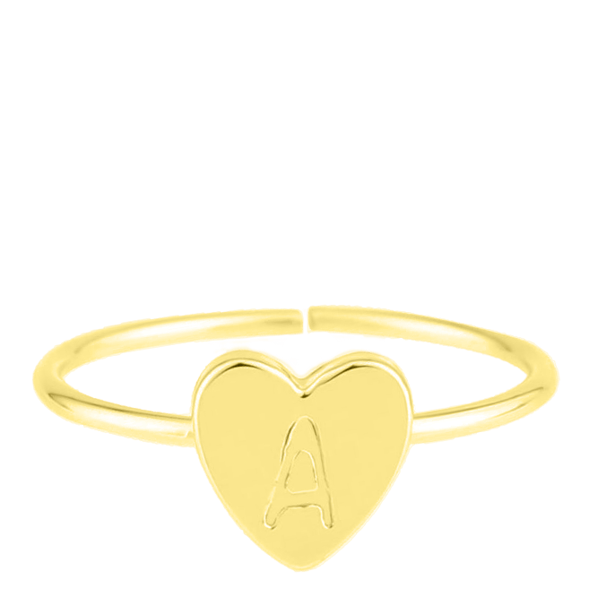 ring alfabet verstelbaar goldplated