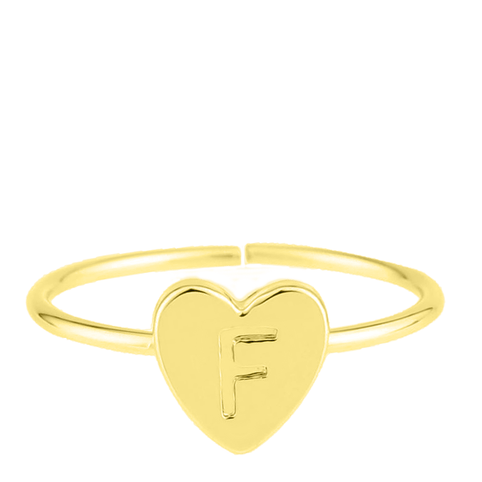ring alfabet verstelbaar goldplated