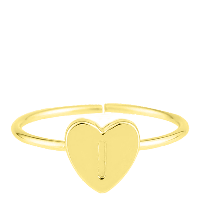 ring alfabet verstelbaar goldplated