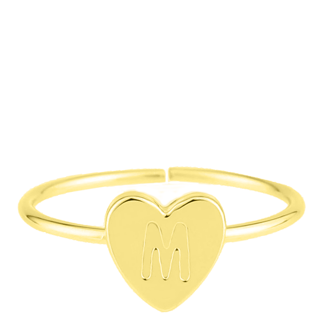 ring alfabet verstelbaar goldplated