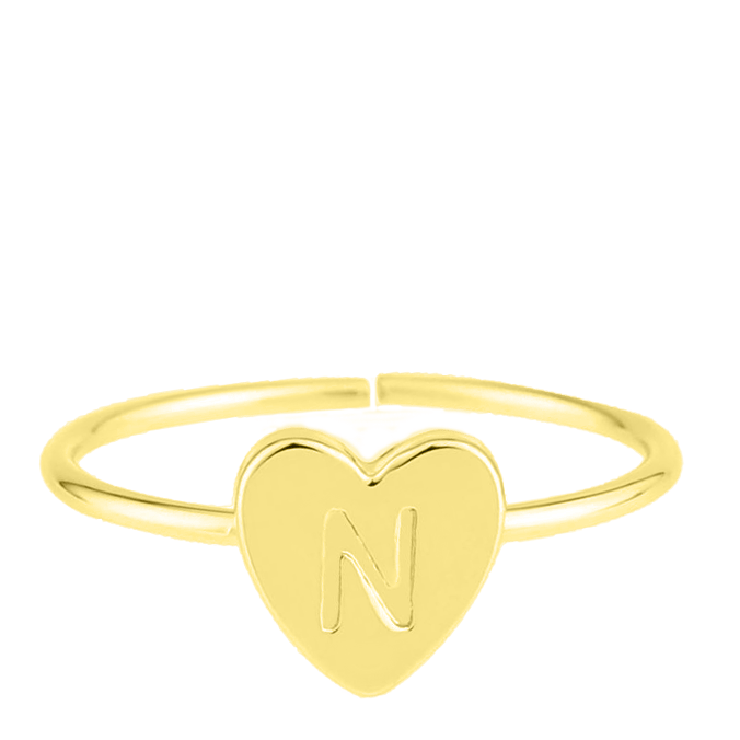 ring alfabet verstelbaar goldplated