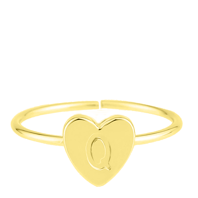 ring alfabet verstelbaar goldplated