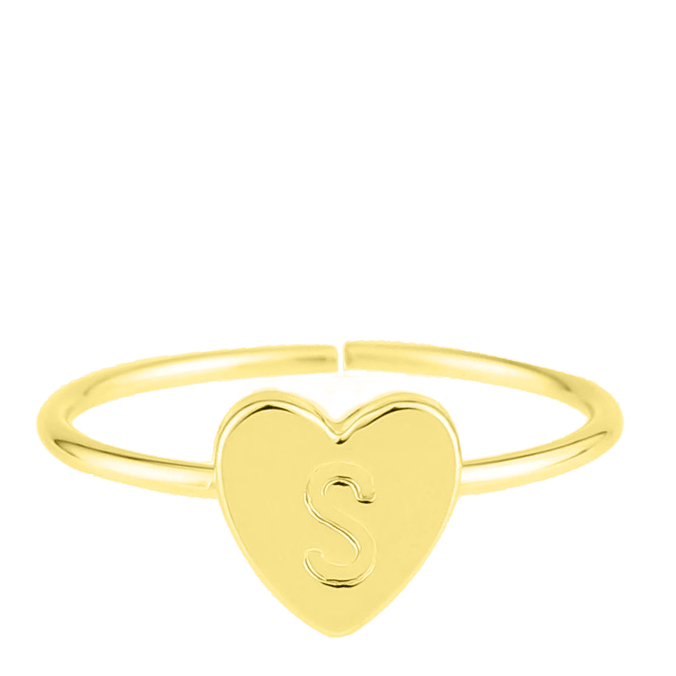 ring alfabet verstelbaar goldplated