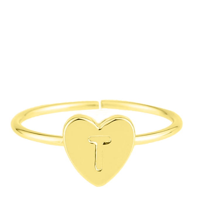 ring alfabet verstelbaar goldplated
