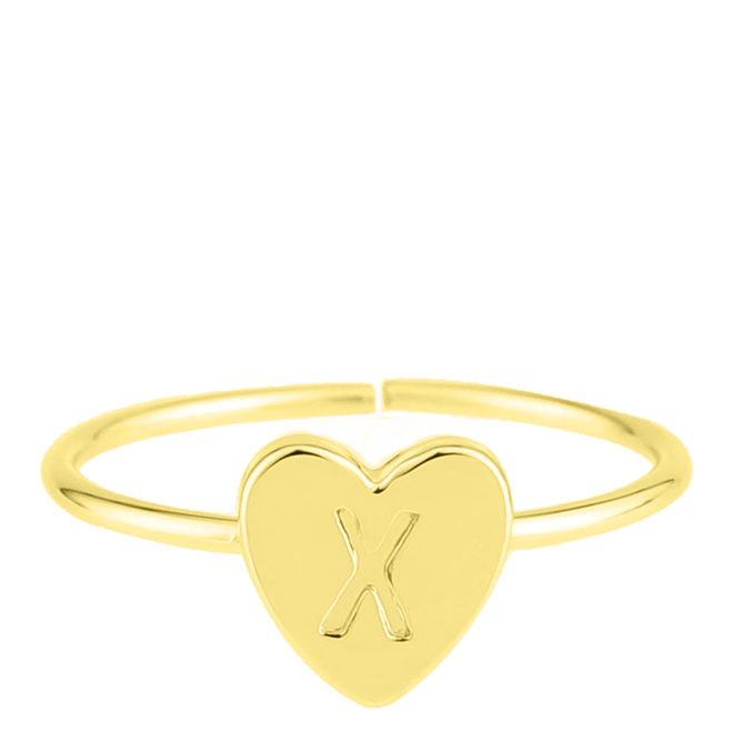 ring alfabet verstelbaar goldplated