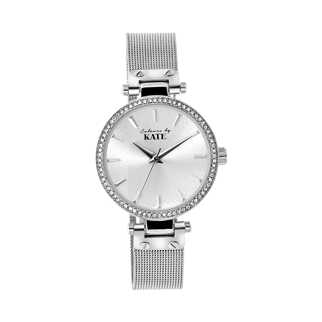 Colour By Kate horloge met mesh band en steentjes