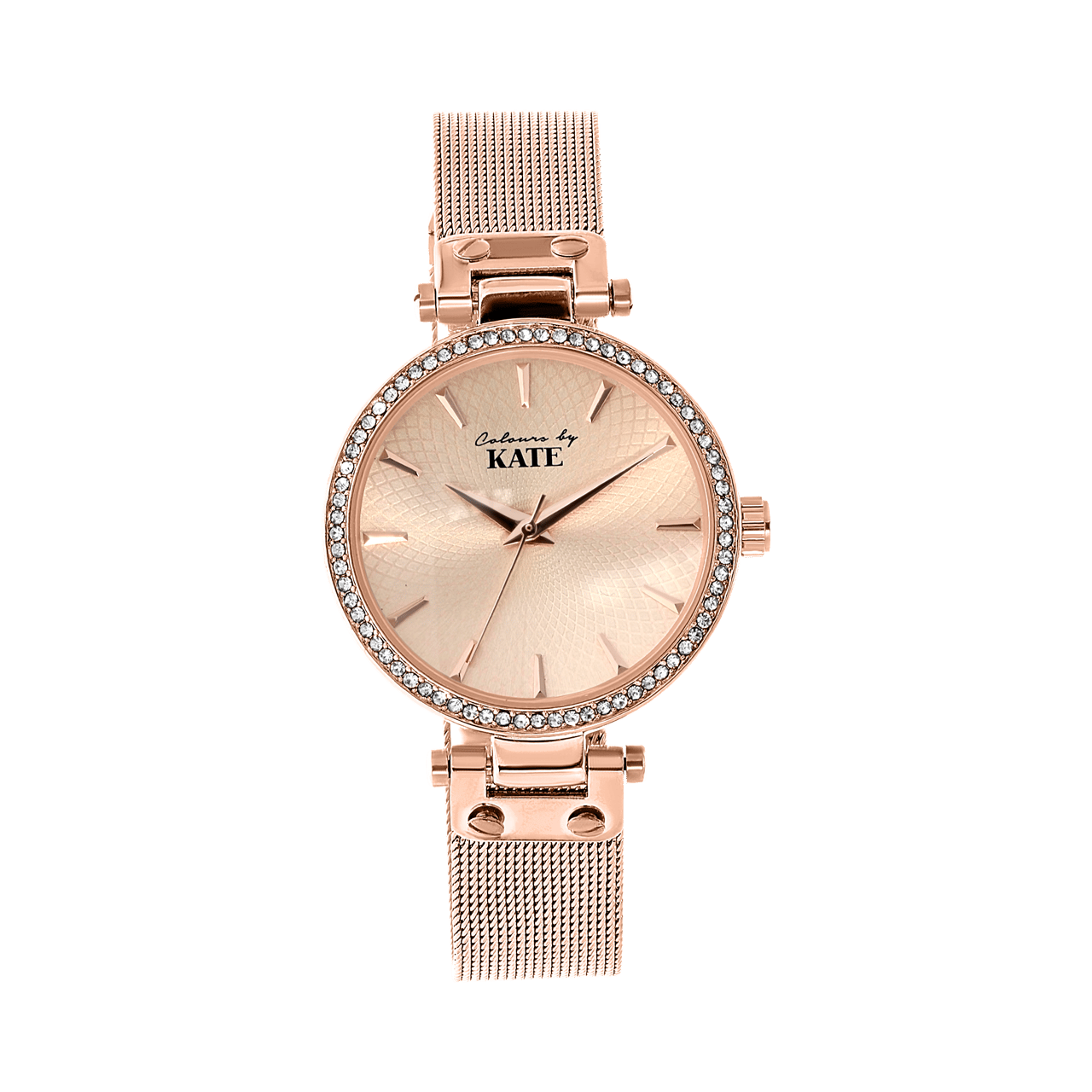 Colour By Kate horloge met mesh band en steentjes