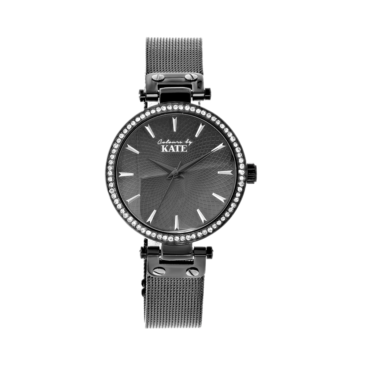 Colour By Kate horloge met mesh band en steentjes