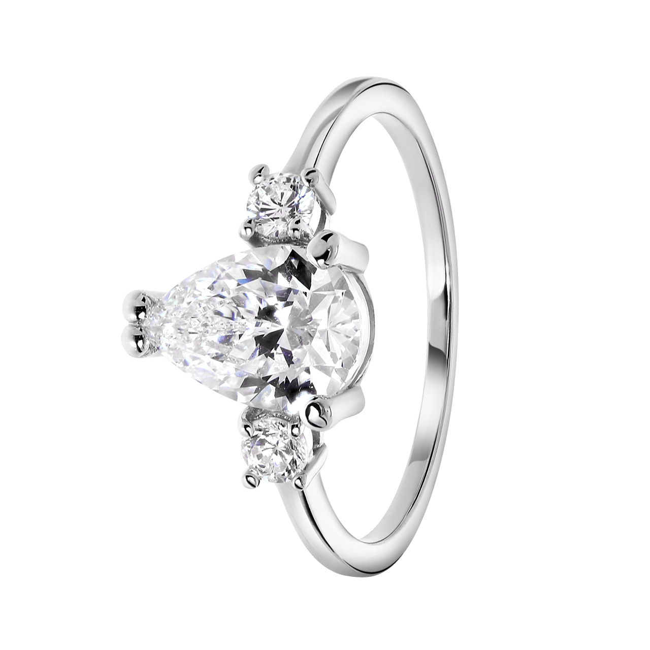 Silberring, Tropfen mit Zirkonia