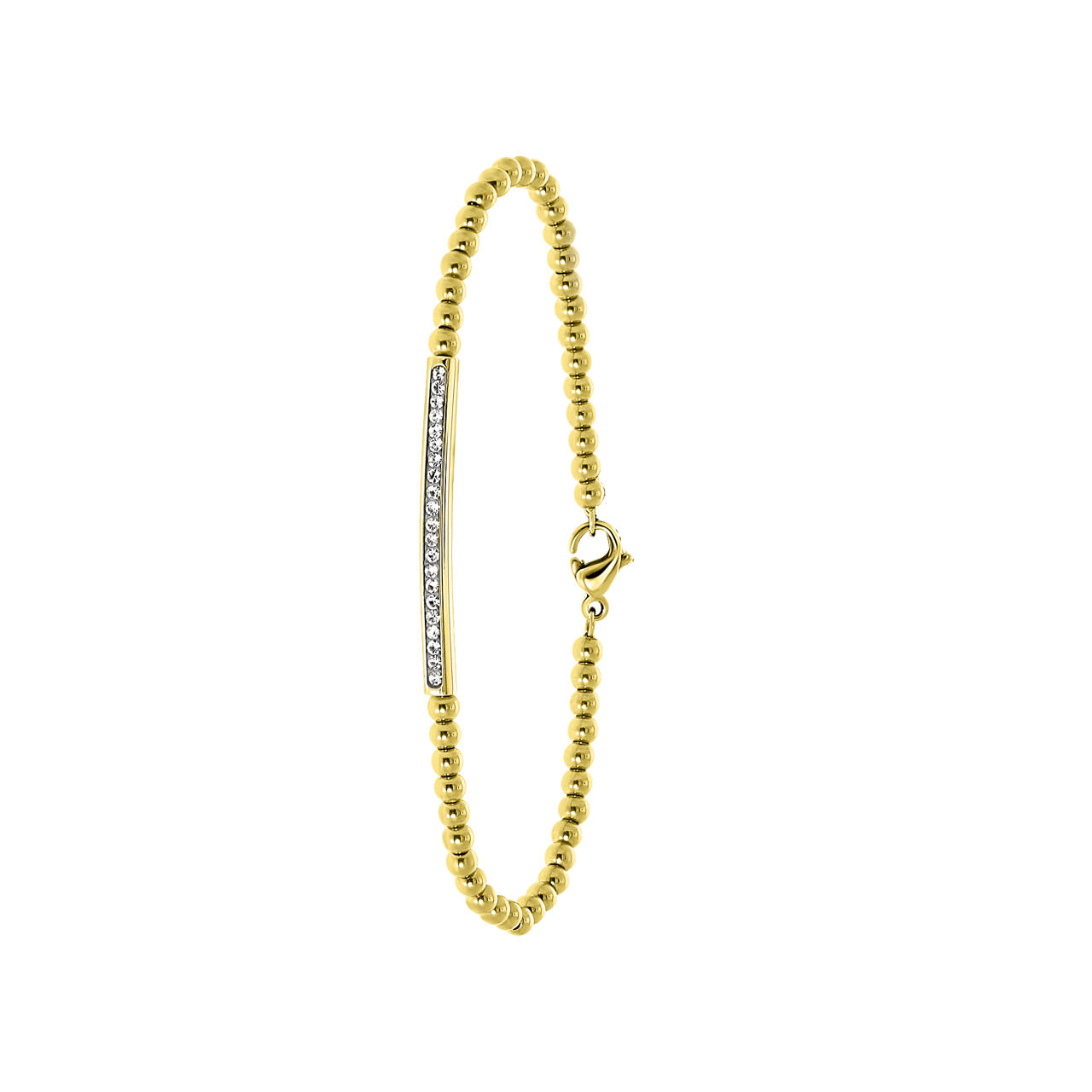 Stalen goldplated fantasiearmband met kristal voor dames