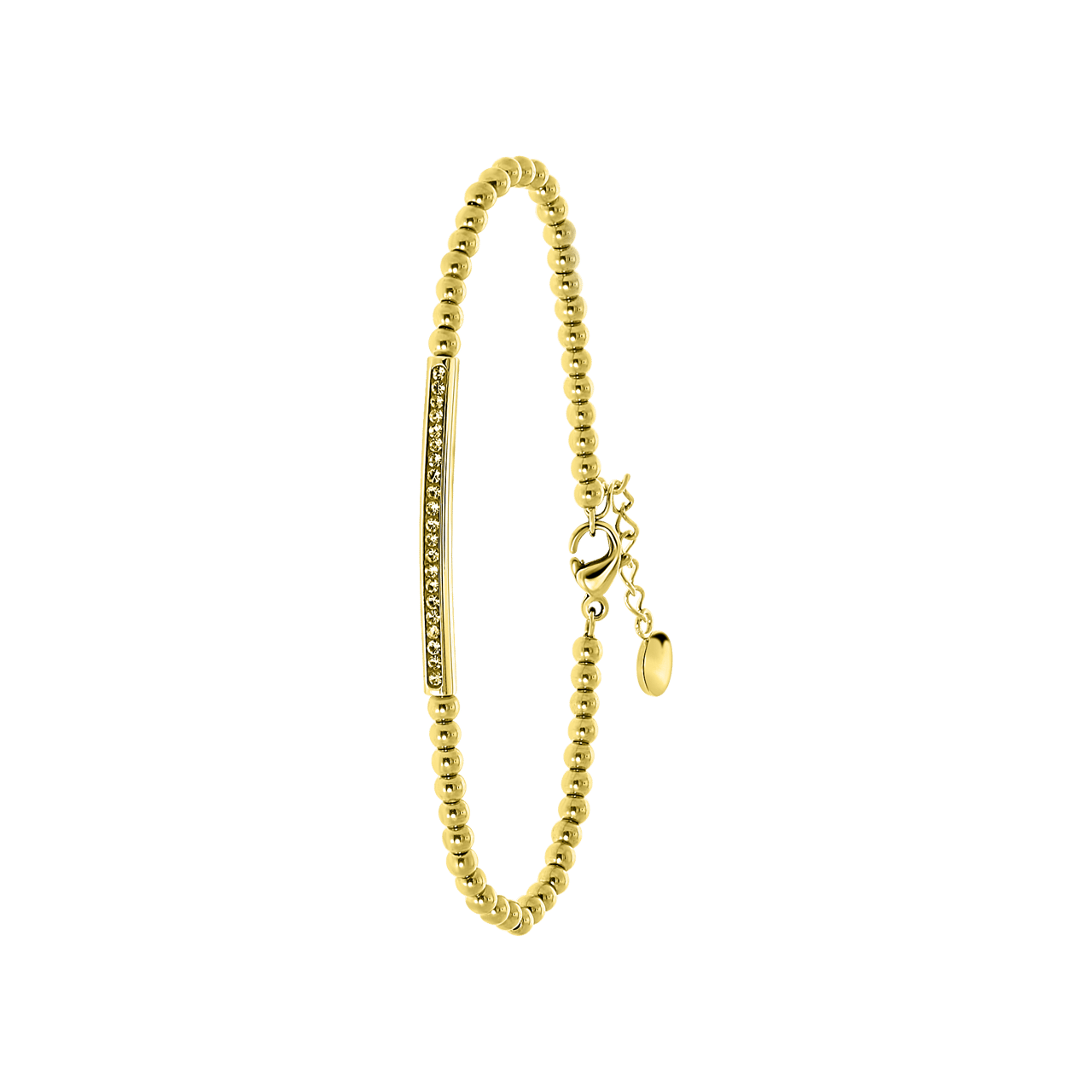 Stainless steel goldplated fantasiearmband met colorado kristal voor dames