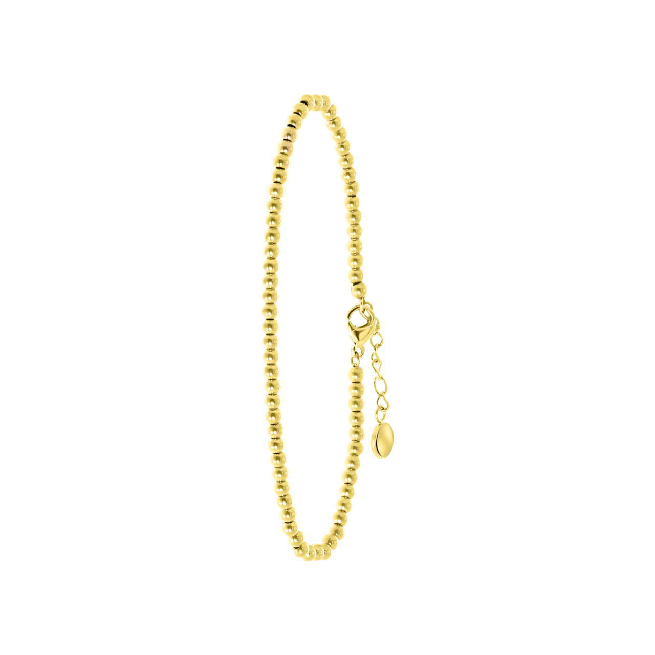 Gerecycled stalen armband gold bol