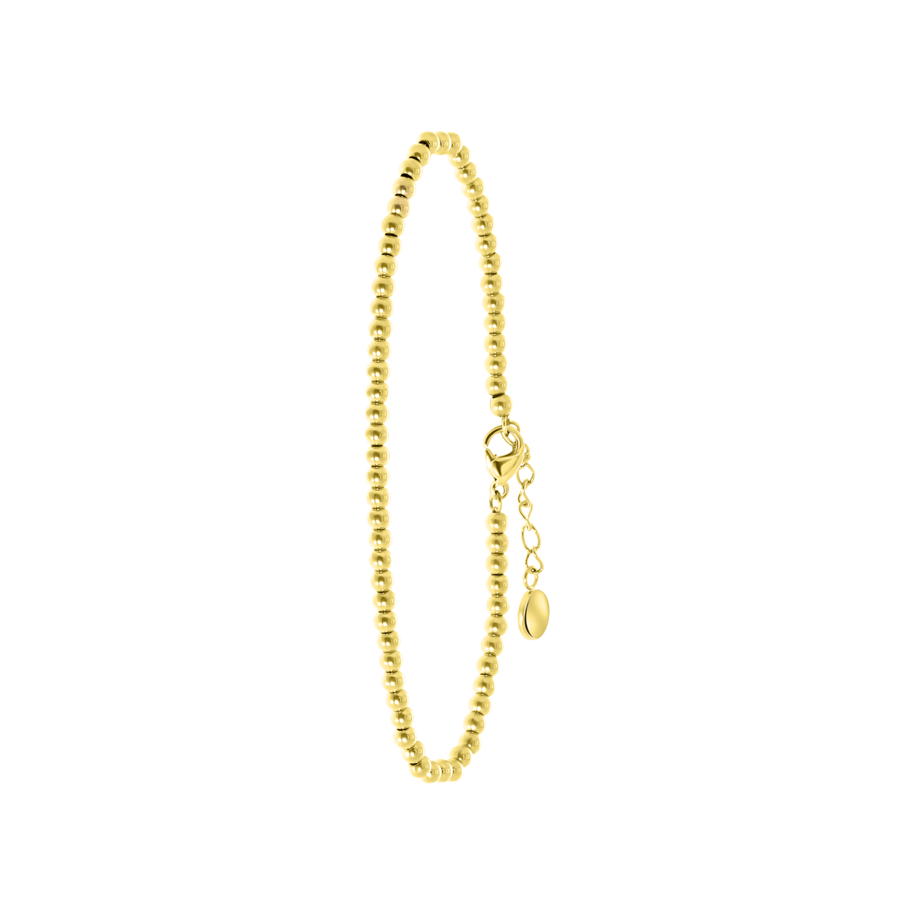 Gerecycleerd stainless steel armband gold bol