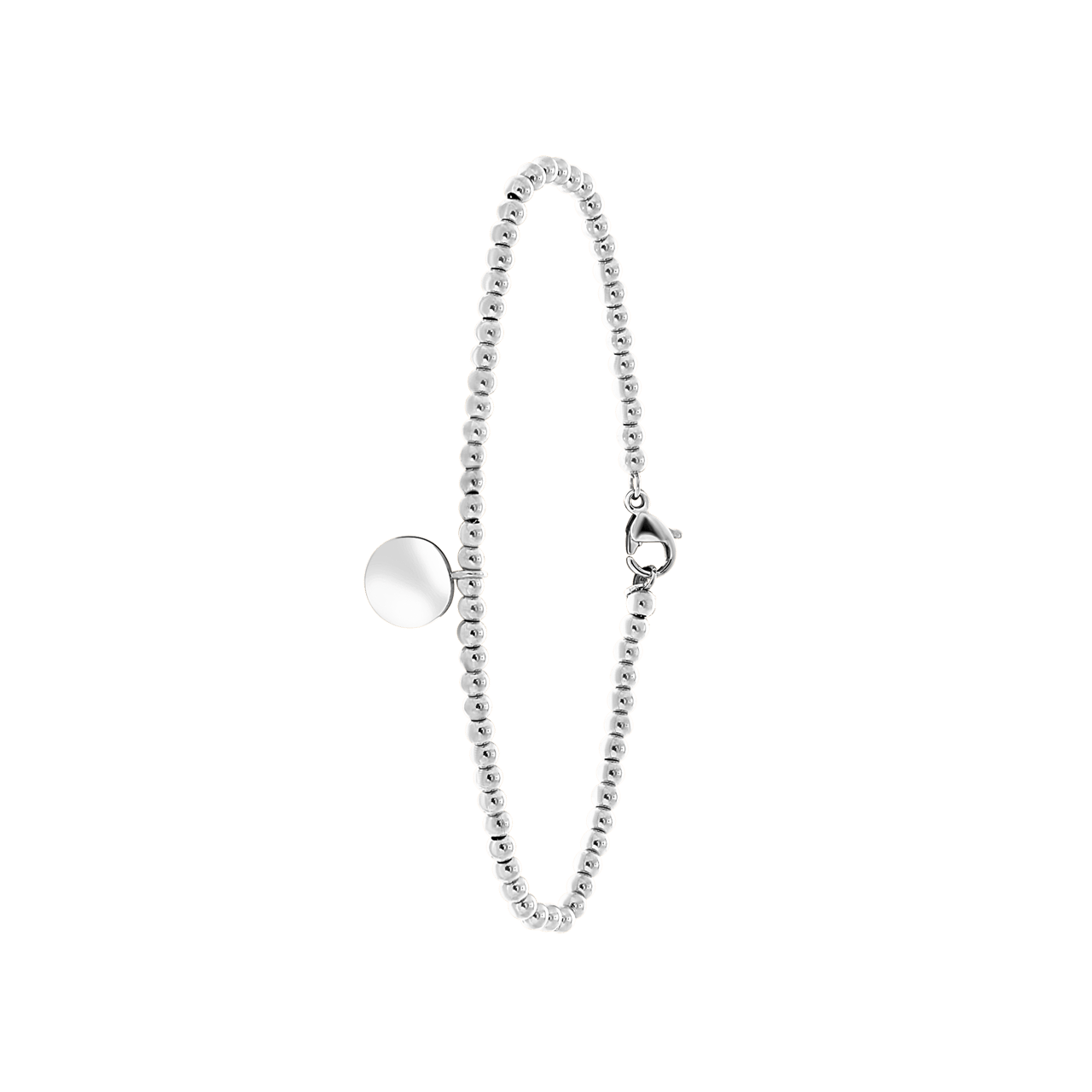 Gerecycleerd stainless steel armband bol/disc