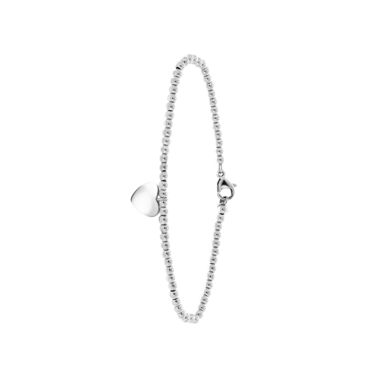 Gerecycleerd stainless steel armband bol/hart