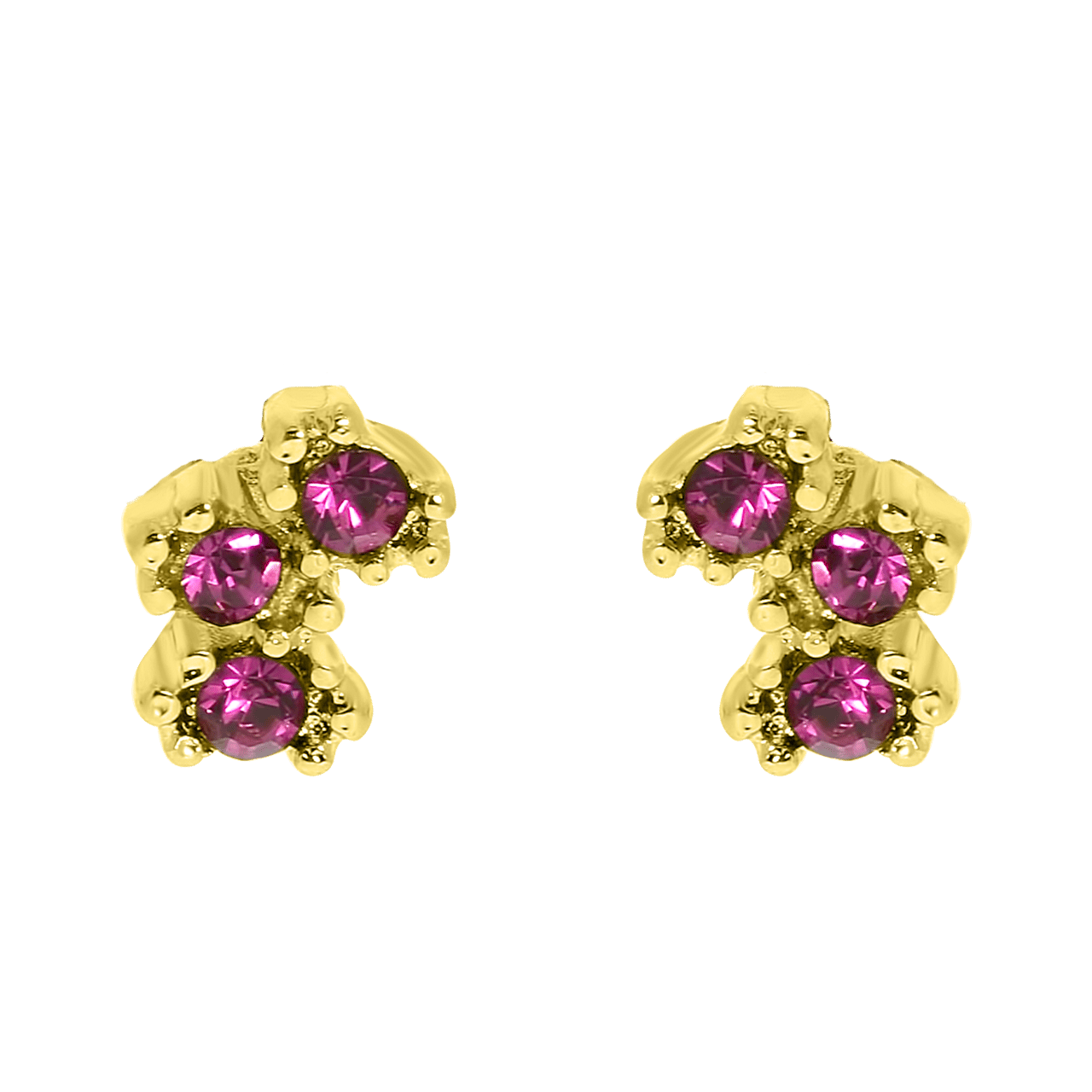Goldfarbene Bijoux-Ohrringe mit Steinchen
