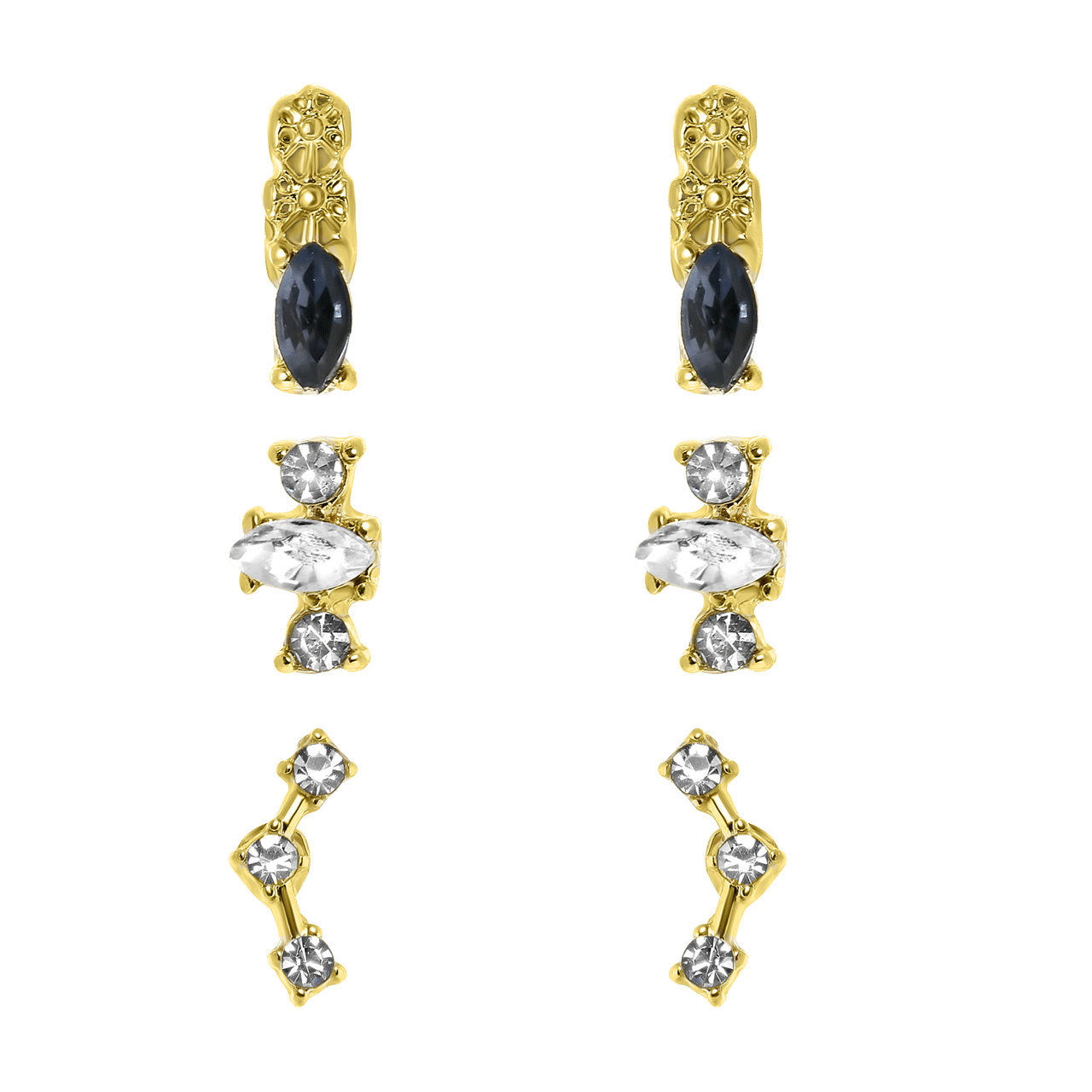Bijoux goudkleurige oorbellen set voor dames